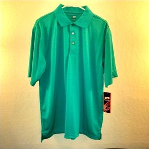 Mens Top Flite Polo Aqua Large Short Sleeve